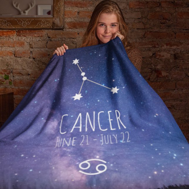 Cobertor De Velo Cancer | Constelação Zodiac Personalizada (Criador carregado)
