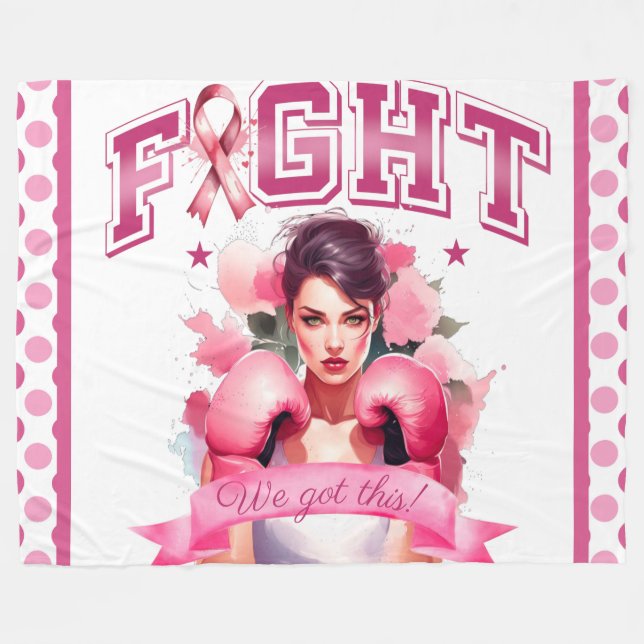 Cobertor De Velo Cancer da mama floral, rosa e Bonito (Frente (Horizontal))