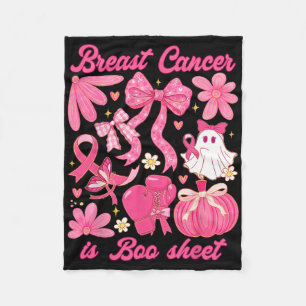 Cobertor De Velo Cancer De Mama É Folha De Boo Halloween Vibes Rosa