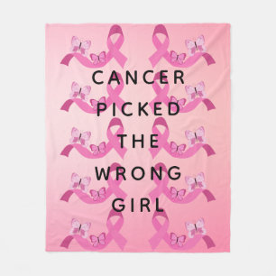 Cobertor De Velo Cancer escolheu a citação cor-de-rosa errada