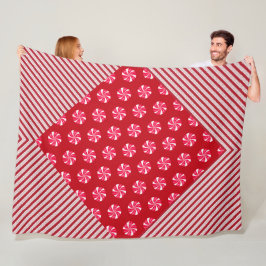 COBERTOR DE VELO CANDIDATOS DE NATAL VERMELHO E BRANCO E STRIPES DI