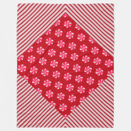 COBERTOR DE VELO CANDIDATOS DE NATAL VERMELHO E BRANCO E STRIPES DI