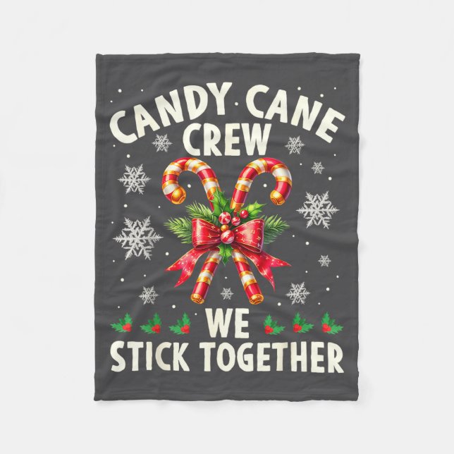 Cobertor De Velo Candy Cane Crew We Stick Together Christmas Costum (Frente)