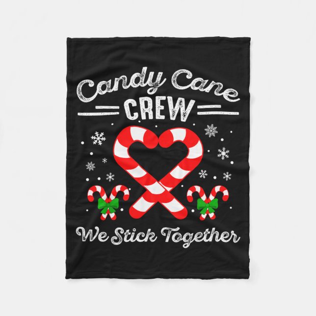 Cobertor De Velo Candy Cane Heart Crew We Stick Together Matching P (Frente)