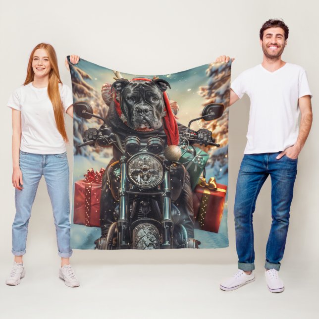 Cobertor De Velo Cane Corso Cão Andando na Moto Natal (In Situ)