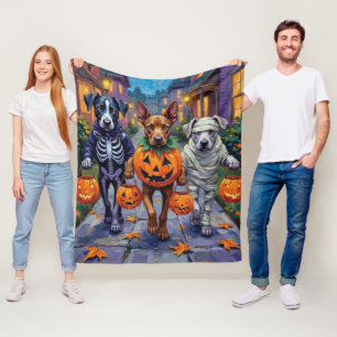 Cobertor De Velo Cane Corso Fazendo Trick-or-Treat com Fantasias de