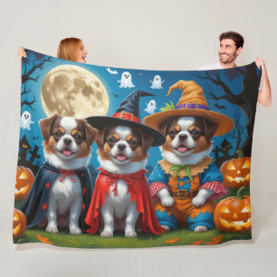 Cobertor De Velo Caninos Japoneses Pumpkin Halloween Engraçado