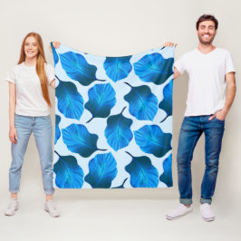 Cobertor De Velo Canna Tropicanna Folhas Tropicais em Azul