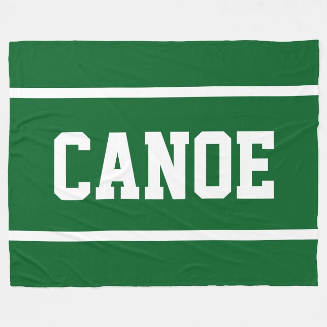 Cobertor De Velo CANOA Faixa de Texto Branco Atlética em Verde Flor (Frente (Horizontal))