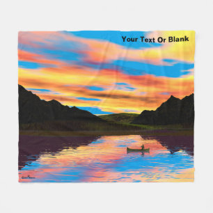 Cobertor De Velo Canoagem no sotaque do lago sunset