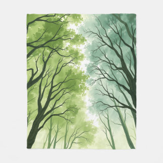 Cobertor De Velo Canopia de Floresta de Aquarela