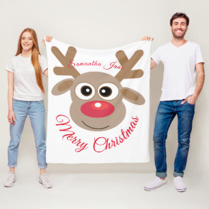 Cobertor De Velo Cantinho de Cartoon de Reindea de Natal Diversão d