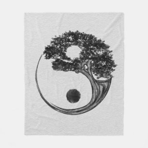 Cobertor De Velo Canvas Yin Yang Tree