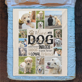 Cobertor De Velo Cão 14 Colagem de Fotos AMA MEU Nome de CÃO