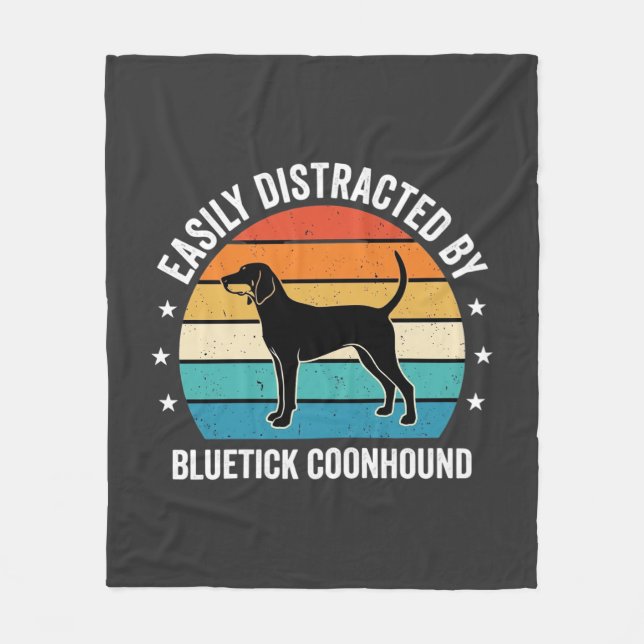 Cobertor De Velo Cão Bluetick Coonhound Pôr do Sol Retro (Frente)
