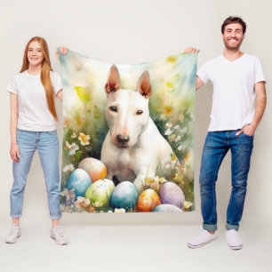 Cobertor De Velo Cão Bull Terrier com Ovos de Páscoa Feriado