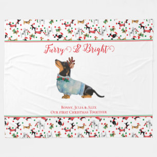 Cobertor De Velo Cão Dachshund Reindeer Horrível De Natal