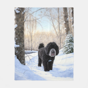 Cobertor De Velo Cão de Água Português Deixe Nevar Natal