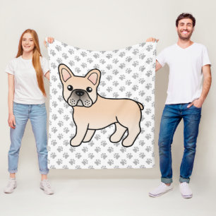 Cobertor De Velo Cão-de-Cartoon de Cream-Bulldog