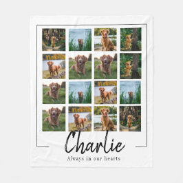 Cobertor De Velo cão de colagem de fotos memorial personalizado
