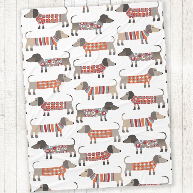 Cobertor De Velo Cão de Enchimento (Dachshund Wiener Sausage Dog fleece blanket)