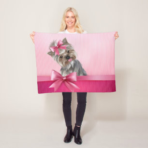 Cobertor De Velo Cão de filhote de cachorro cor-de-rosa da princesa