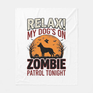 Cobertor De Velo Cão de patrulha zumbi Halloween Desenho de gravura