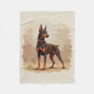 Cobertor De Velo Cão Doberman Pinscher Marrom Ferrugem Vermelho