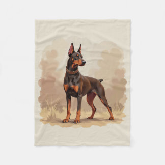 Cobertor De Velo Cão Doberman Pinscher Marrom Ferrugem Vermelho