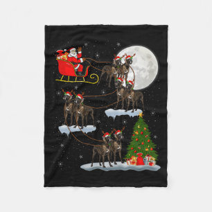 Cobertor De Velo Cão Dogue Alemão Papai Noel Trenó Voador Divertido