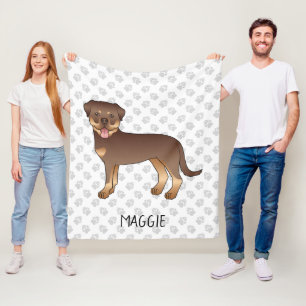 Cobertor De Velo Cão E Nome Da Galinha Vermelha E Tan Rottweiler