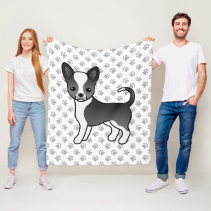 Cobertor De Velo Cão e patas, Casaco, preto e branco, suave, Chihua