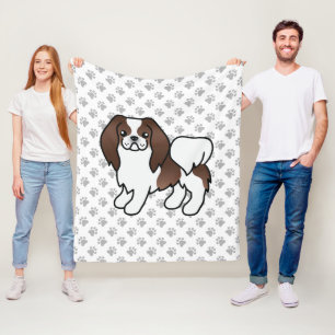 Cobertor De Velo Cão e patas de desenho do queixo marrom e branco j