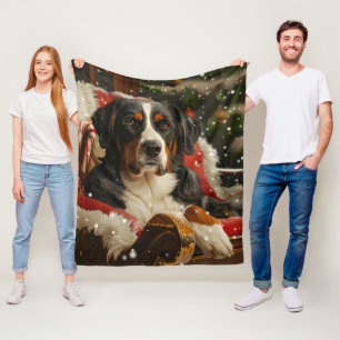 Cobertor De Velo Cão Montanhês Suíço Grande Natal Festivo