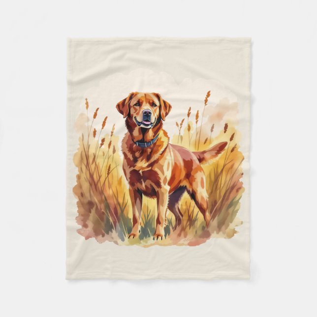 Cobertor De Velo Cão Retriever Labrador Vermelho Raposa (Frente)