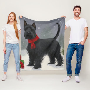 Cobertor De Velo Cão Terrier Escocês na Neve Natal