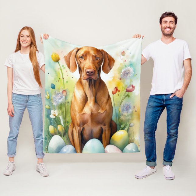 Cobertor De Velo Cão Vizsla com Ovos da Páscoa Feriado  (In Situ)