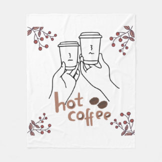 Cobertor De Velo Capa de Café Quente Desenhada à Mão Amantes de Caf
