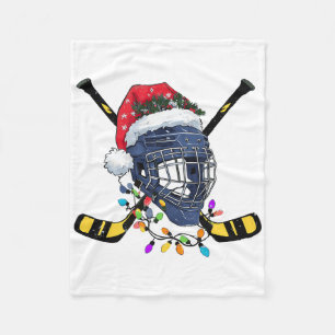 Cobertor De Velo Capacete de Hóquei no Gelo de Natal Papai Noel Xma