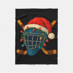 Cobertor De Velo Capacete de Hóquei Papai Noel Luzes de Natal Xmas