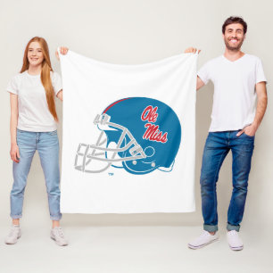 Cobertor De Velo Capacete Ole Miss Futebol Azul claro