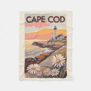Cobertor De Velo Cape Cod Massachusetts Arte de Viagem Pintura Retr