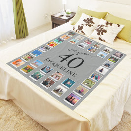 Cobertor De Velo Capítulo 40 Foto Cinza de aniversário de 40 anos P