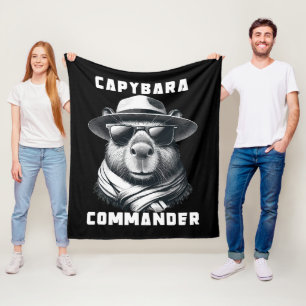 Cobertor De Velo Capivara Com Óculos De Sol Capy Comandante