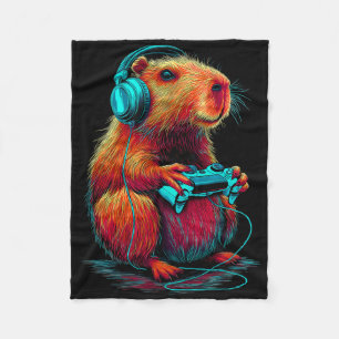 Cobertor De Velo Capivara de jogos retrô divertido roedor jogador d