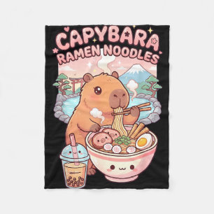 Cobertor De Velo Capivara engraçada com macarrão ramen kawaii capiv