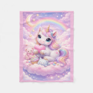 Cobertor De Velo Caprichoso Unicórnio Pastel Kawaii e Amigos nas Nu