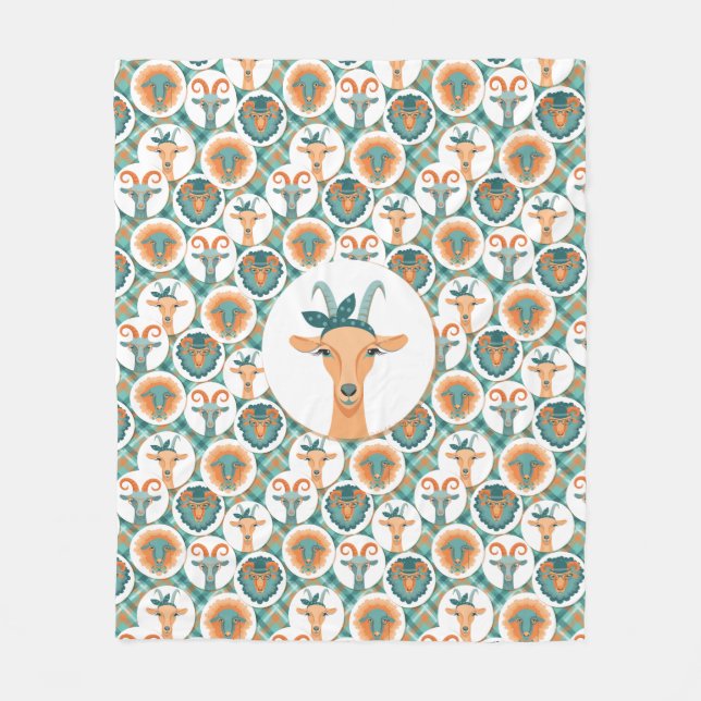 Cobertor De Velo Caprinos do hipster | por TotallyGoatally™ (Frente)