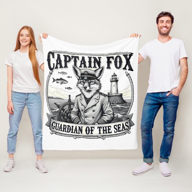 Cobertor De Velo Captain Fox Guardian of Seas Nautical Design (In Situ)