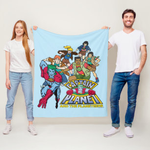 Cobertor De Velo Captain Planet & the Planeteers Group Logo Graphic